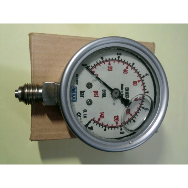 Bourdon Tube Pressure Gauge, 0-10 Bar, EN 837-1, Wika